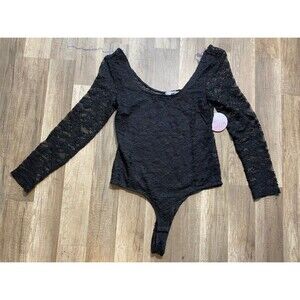 Full Circle Trend Bodysuit  Black  Lace